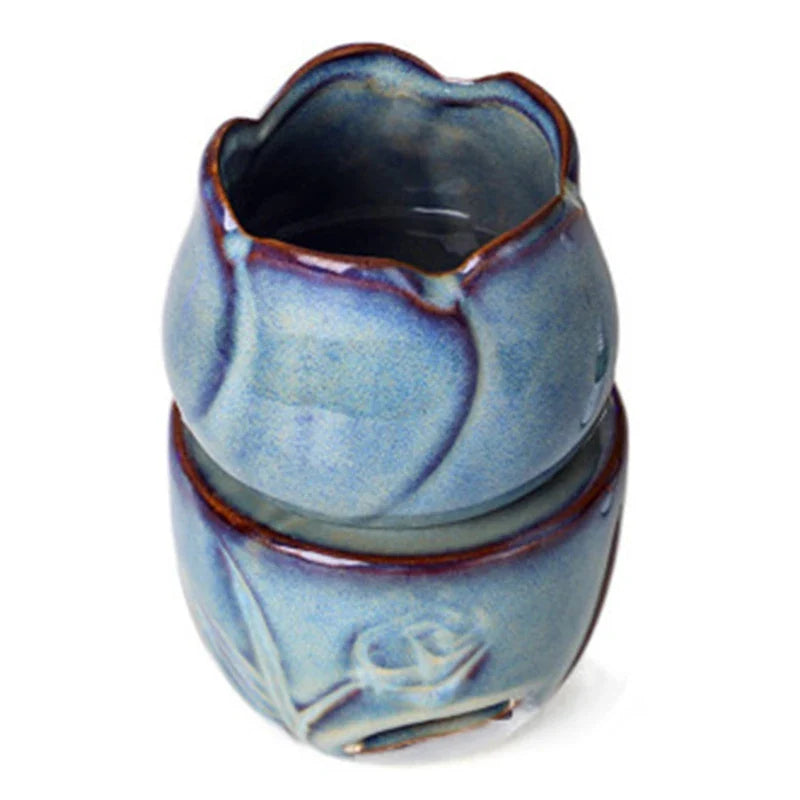 Aromatherapy Furnace Candle Lamp Decoration Bedroom Essential Oil Incense Burner Tulip Ceramic Candle